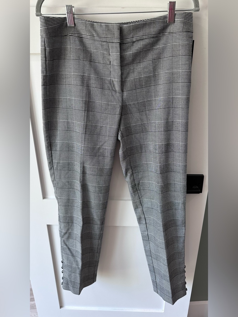 NWT Sharagano Black White plaid ankle-length dress trousers Size 6